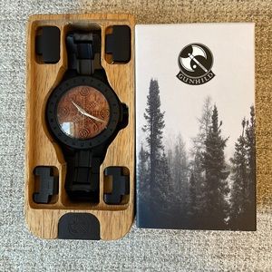 Gunhild The Helm of Awe rare Unisex Viking Watch Wood